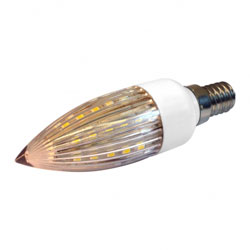 30 SMD Kerze "Kristall" E14 WW, Светодиодная лампа 1.5Вт, теплый белый свет, цоколь E14