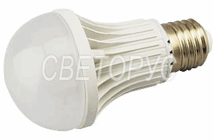 E27 MDB-G60-7.5W White, Светодиодные лампы на базе 15x0.2W светодиодов. Корпус ШАР 220B. Цоколь E27