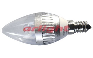 ECOLAMP E14 A4-3x1WBN W_CANDLE, Светодиодная лампа 2.8Вт, белый свет, цоколь E14, корпус "свеча"