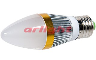 ECOLAMP E27 A4-3x1WBG W_CANDLE, Светодиодная лампа 3Вт, белый свет, цоколь E27, корпус "свеча"