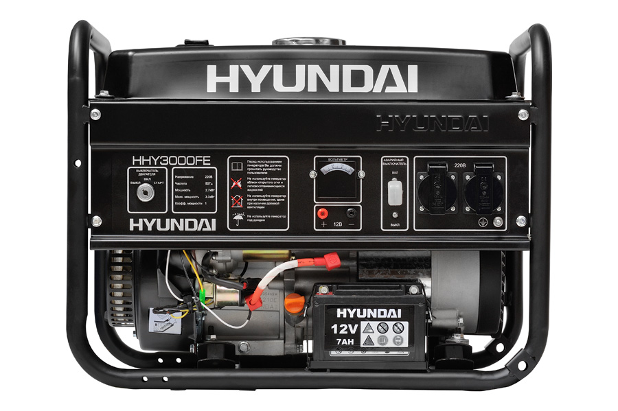 HHY 3000FE, Генератор бензиновый Hyundai HHY 3000FE, 2.6 кВт, 15 л, 1.4 л\час