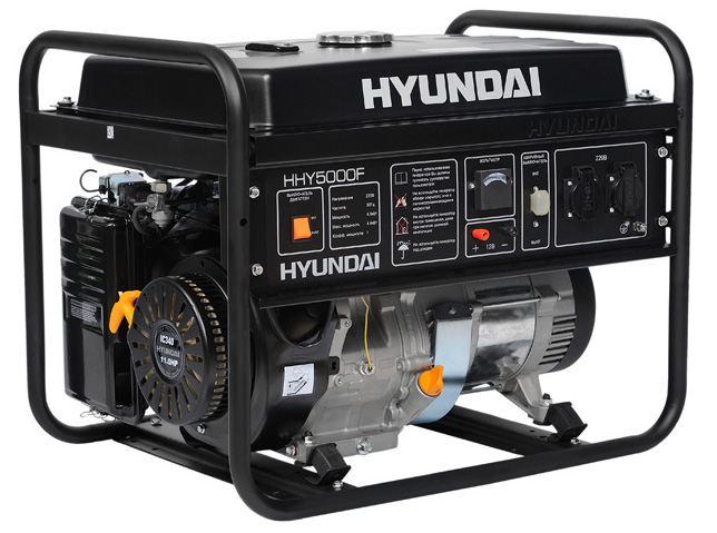 HHY 5000F, Генератор бензиновый Hyundai HHY 5000F, 4 кВт, 25 л, 1.7 л\час