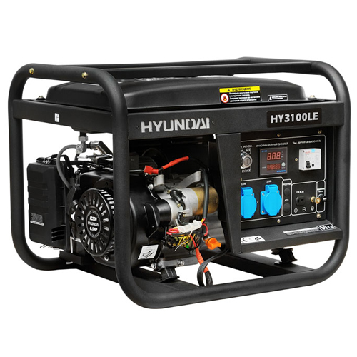 HY 3100LE, Генератор бензиновый Hyundai HY 3100LE, 2.5 кВт, 15 л, 0.9 л/час